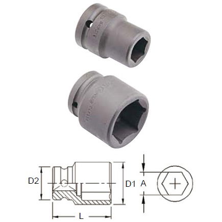 Genius Tools 645224 3/4"-os 6 lapú gépi dugókulcs fej, 24 mm termék fő termékképe