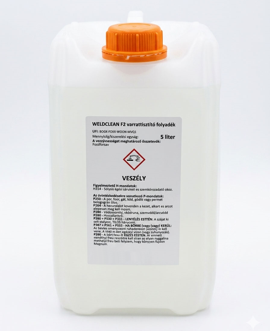 WeldClean F2 varrattisztító folyadék, 5 liter termék fő termékképe