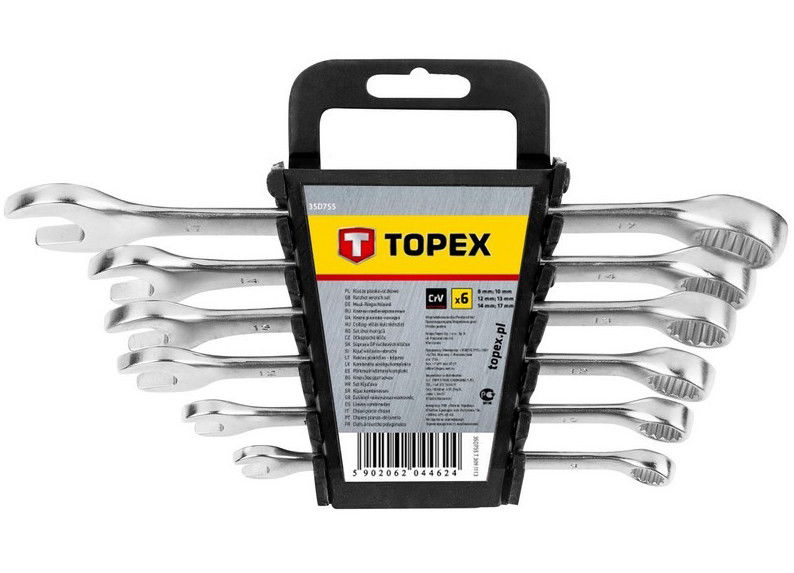 Topex 35D755 csillag-villáskulcs készlet, CrV acél, 6 részes termék fő termékképe