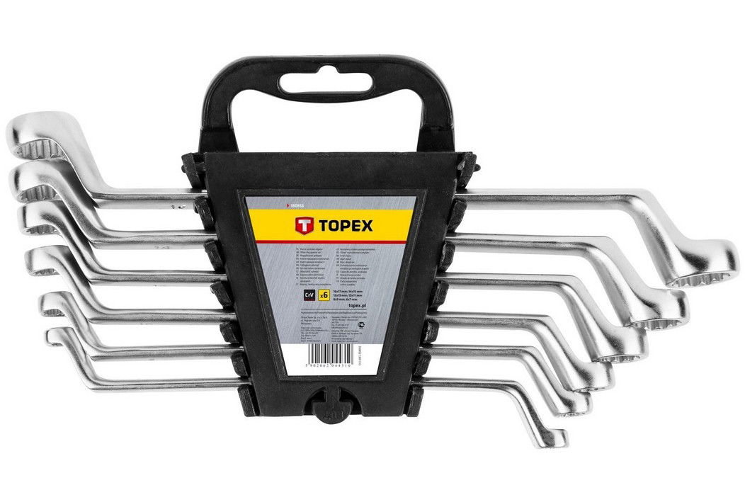 Topex 35D855 hajlított csillagkulcs készlet, CrV acél, 6 részes termék fő termékképe