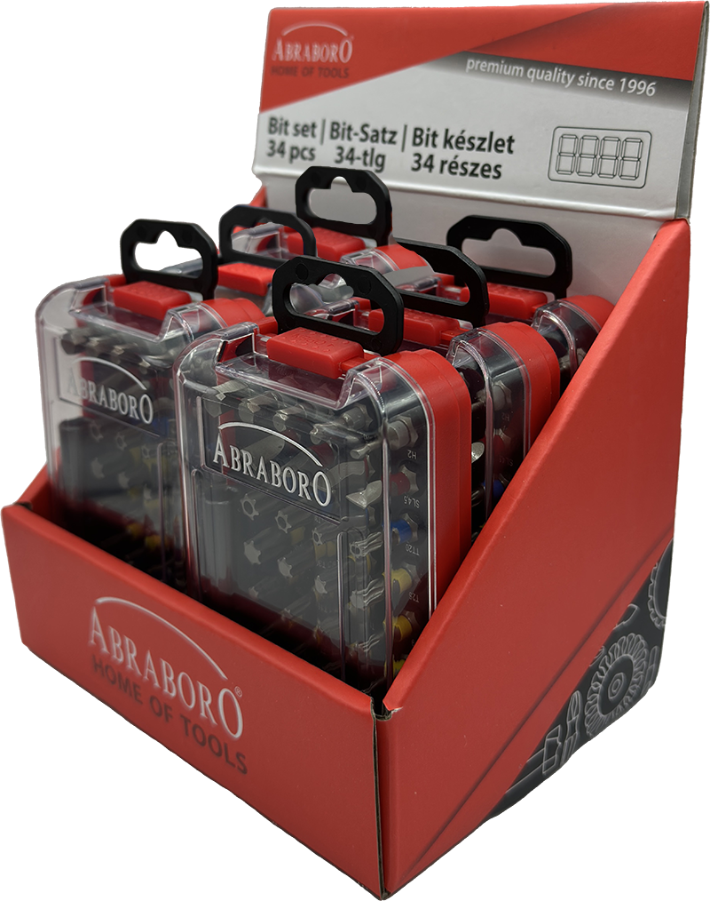 Abraboro 34 részes bitkészlet kínálóval, 6 db/doboz termék fő termékképe