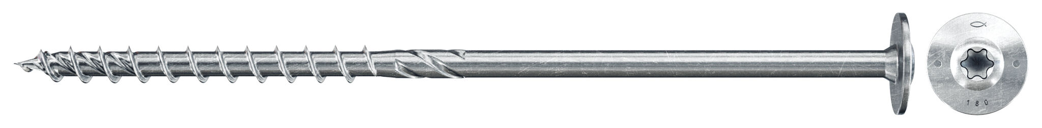 Fischer PowerFast FPF II WTP 8.0 x 300 BC 50 lapos fejű, részmenetes szerkezetépítő csavar TX behajtással, 50 db/csomag termék fő termékképe